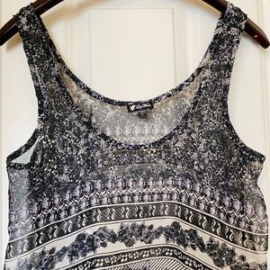 Sheer cropped boho floral top